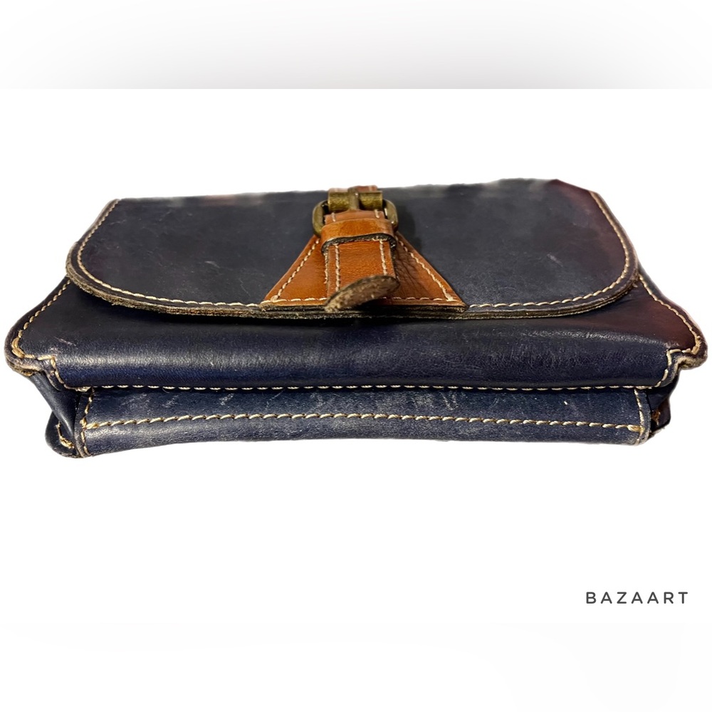 Vintage Patricia Nash Navy Blue leather crossbody bag - Picture 5 of 7